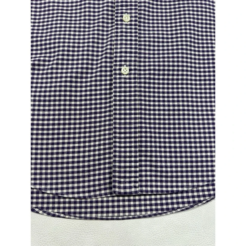 Polo Ralph Lauren Custom Fit Gingham Button Down Shirt‎ Purple White Mens Medium